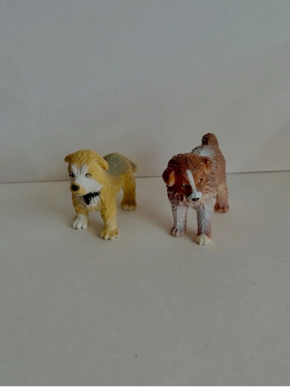 Vintage Terrier Dog Figures Lot of 2 Realistic Plastic Animal Toy Figurines